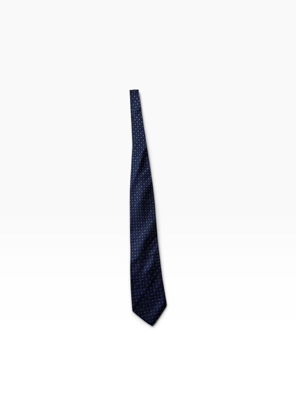 Ike Behar New York Men’s Tie Navy Blue Geometric Woven Necktie Classic Business